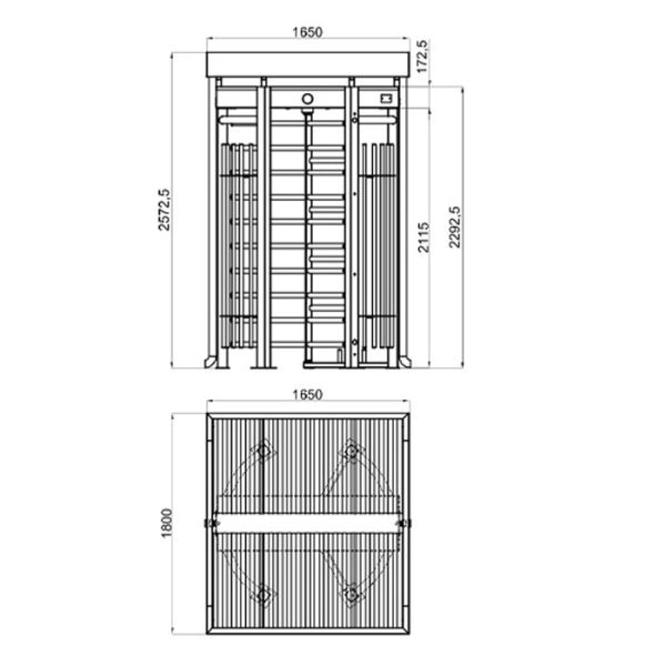 Турникет полноростовой Came Guardian BTX 300 S ROOF (PSGS3BROOF), с крышей