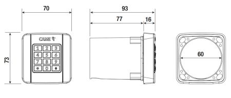 Клавиатура кодонаборная Came SELT2BDG, встраиваемая, с синей подсветкой (806SL-0290)