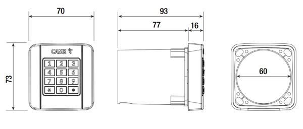 Клавиатура кодонаборная Came SELT2BDG, встраиваемая, с синей подсветкой (806SL-0290)