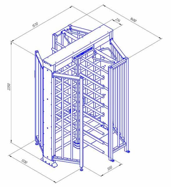 Турникет полноростовой уличный Ростов-Дон ПР1/4М2-У из окрашенной стали