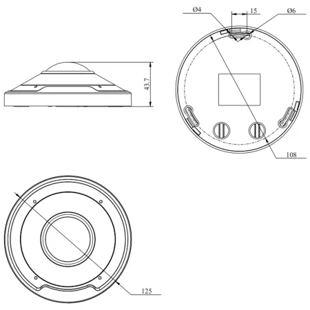 IP-видеокамера 5Мп RVi-2NCF5058 (1.4) white панорамная с микрофоном