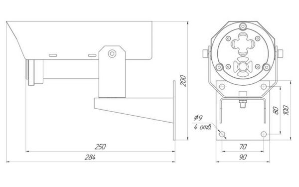 Извещатель пожарный Болид С2000-Спектрон-607-Exd-M пламени, взрывозащищенный, адресный, многодиапазонный ИК/УФ