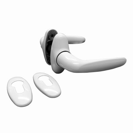 Комплект ручек dormakaba BREMEN на овальной розетке, белый, для профильных дверей Комплект ручек dormakaba BREMEN на овальной розетке, белый, для профильных дверей