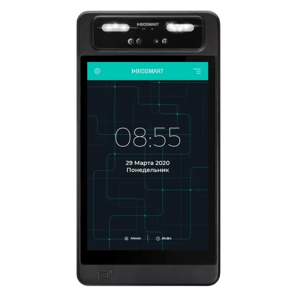 Терминал биометрический BioSmart Quasar MFR (EM-Marine, Mifare, NFC) идентификации по лицу, RFID-картам и смартфону