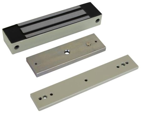 Электромагнитный замок ML-295K с уголком, серый