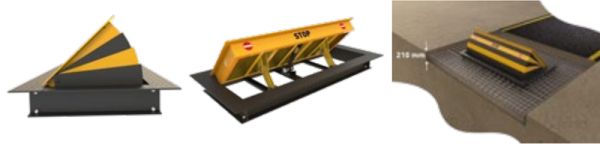 Блокиратор дорожный гидравлический TRB 600 SHALLOW (TRB-45P60-2p-SHLW) с двумя гидроцилиндрами, длина 4500 мм