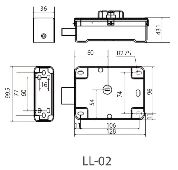 Электромоторный замок ZKTeco LL-02, накладной