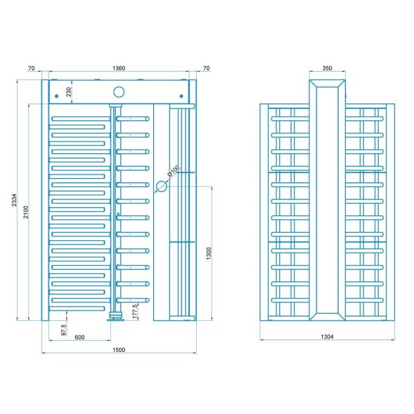 Полноростовой роторный турникет Блокпост Спектр СТ 1А автоматический