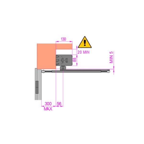 Шарнирный рычаг Came 818XA-0071 для приводов FLUO-SW3, для открывания створки наружу