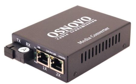 Оптический медиаконвертер Ethernet Osnovo OMC-100-21S5a до 20 км