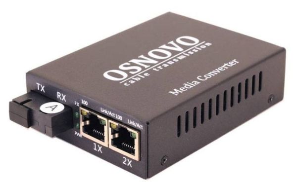 Оптический медиаконвертер Ethernet Osnovo OMC-100-21S5a до 20 км