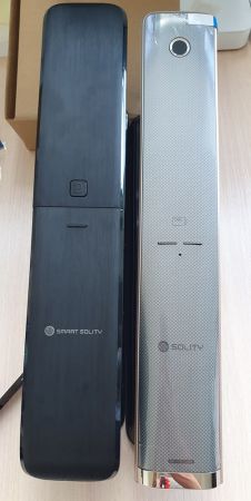 Электронный замок биометрический Solity GP-4000BK Dark Silver, распознавание по отпечатку пальца, двухригельный