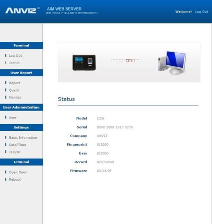 Биометрическая система учета рабочего времени Anviz C2 WEB Server