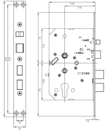 Электронный замок биометрический Face ID Solity GP-6000BAK Champagne Gold, распознавание по лицу, двухригельный