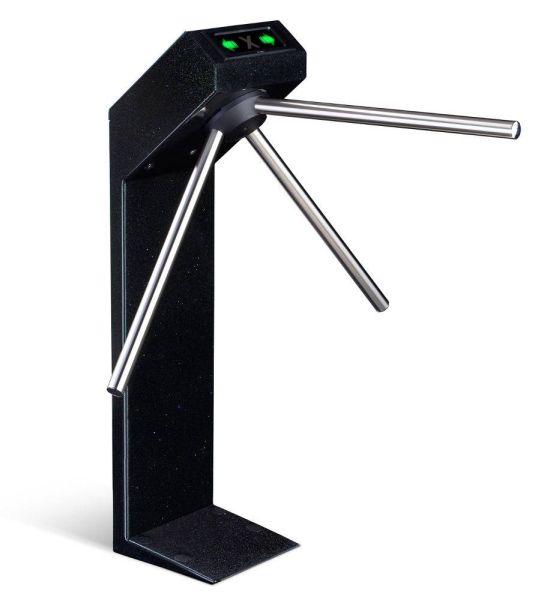 Турникет-трипод PERCo-TTR-04.1E из окршенной стали, черный с блестками (с планками)