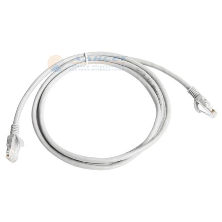 Патч-корд Лансет UTP4 пары, Кат.5е, 2хRJ45, T568B, GY, 100Mhz, BC, 2 метра