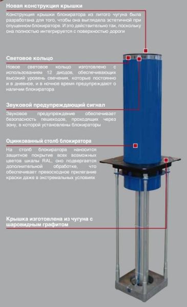 Комплект на базе пневматического блокиратора Urbaco Luxor BPLUXE60-G D=200мм, H=600мм Комплект на базе пневматического блокиратора Urbaco Luxor BPLUXE60-G D=200мм, H=600мм