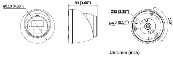 Уличная 8Мп IP-видеокамера HiWatch DS-I853M (4 мм) с гибридной подсветкой и микрофоном