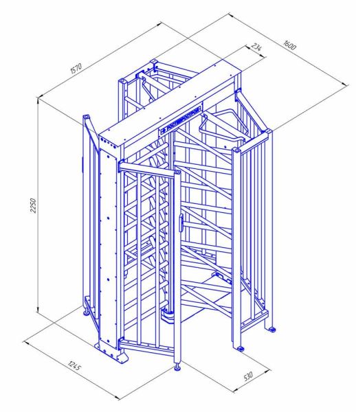 Турникет полноростовой Ростов-Дон ПР1/3М2 Нерж из нержавеющей стали