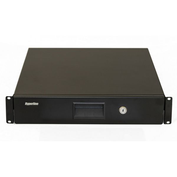 Полка для документов Hyperline TDR3-2U-460-RAL9004 с замком, 2U