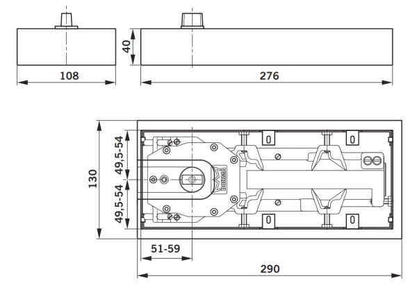 Доводчик напольный dormakaba BTS65 EN3, 90˚, без шп.