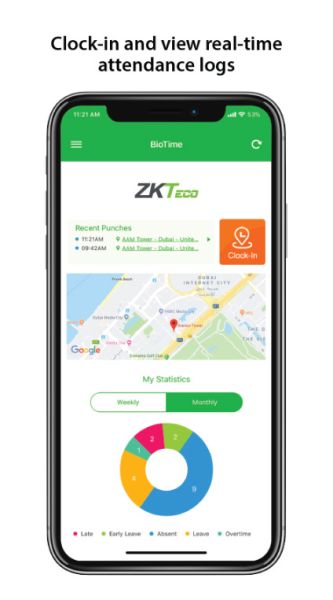 Мобильное приложение для учета рабочего времени ZKBioTime
