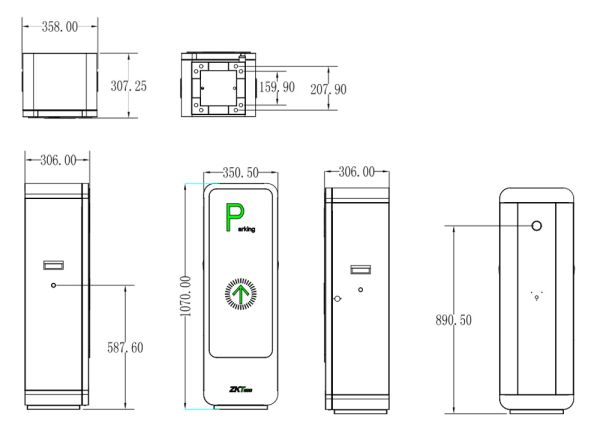 Комплект автоматического шлагбаума ZKTeco BGM2000R-4M с круглой стрелой 4 метра