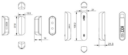 Беспроводной датчик двери Dahua DHI-ARD323-W2(868S) магнитоконтактный (геркон)