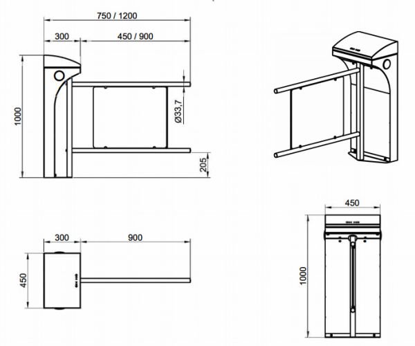 Турникет-калитка моторизованная Came SALOON 605 для маломобильных граждан