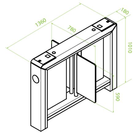 Центральный модуль распашного турникета ZKTeco Mars-B1200 без считывателей