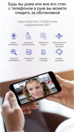 Электронный биометрический замок Moorgen T5+, Гардиан 32.21, кристаллы Сваровски, видеоглазок, Face-ID, Wi-Fi