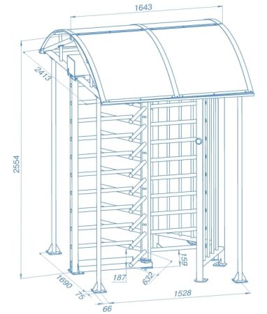 Турникет полноростовой PERCo-RTD-16.2 уличный с электромеханическим приводом
