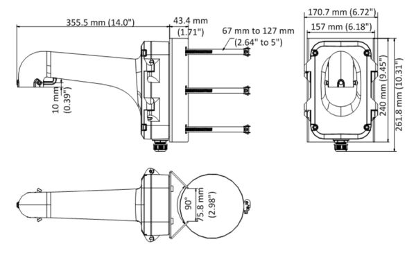 Кронштейн HikVision DS-1604ZJ-Pole-P на столб