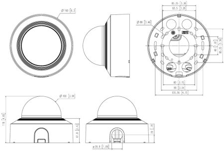 Купольная антивандальная IP-видеокамера 2Мп Wisenet XND-C6083RV (2.8-12 мм) с искусственным интеллектом