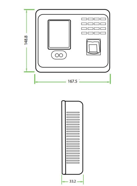 Биометрический терминал учёта рабочего времени ZKTeco MB360 [EM] ADMS по лицу, отпечатку и карте EM-Marine