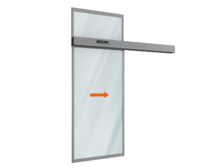 Автоматическая раздвижная дверь Doorhan (одна подвижная лайтстворка и фрамуга сверху) для привода AD-SP