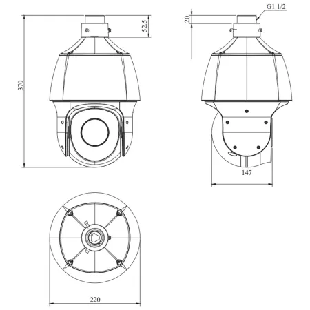 PTZ-видеокамера 2Мп RVi-2NCZ24625 (5-125) скоростная поворотная с обогревателем