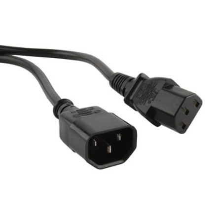 Кабель питания Hyperline PWC-IEC13-IEC14-1.8-BK монитор-компьютер, 1.8м