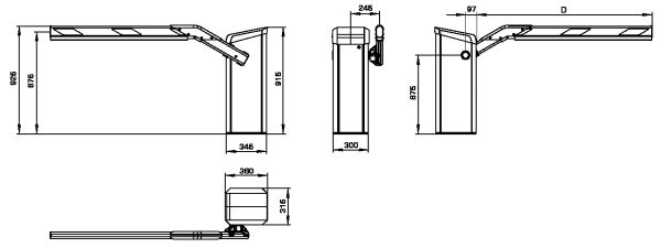 Тумба шлагбаума автоматического Magnetic Access Pro, длина стрелы до 3.5 м