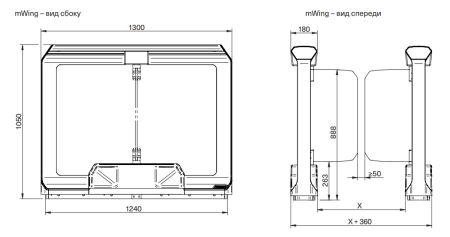 Распашной турникет Magnetic mWing с закаленными створками 900 мм
