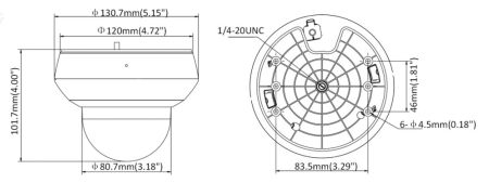 Скоростная уличная PTZ IP-видеокамера 4Мп HikVision DS-2DE2A404IW-DE3(C) с микрофоном