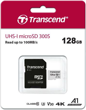 Карта памяти microSDXC Transcend 128 ГБ, TS128GUSD300S-A