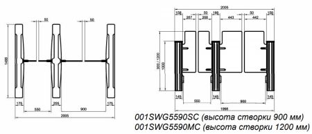 Центральный модуль распашного турникета Came Swing Gate SWG5590, 550+900 мм, створки 1200 мм (SWG5590MC) Центральный модуль распашного турникета Came Swing Gate SWG5590, 550+900 мм, створки 1200 мм (SWG5590MC)