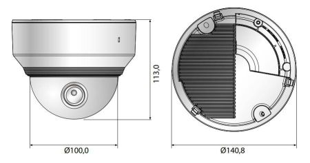 Купольная сетевая IP-видеокамера 2Мп Wisenet XND-6080V (2.8-12мм) в алюминиевом корпусе
