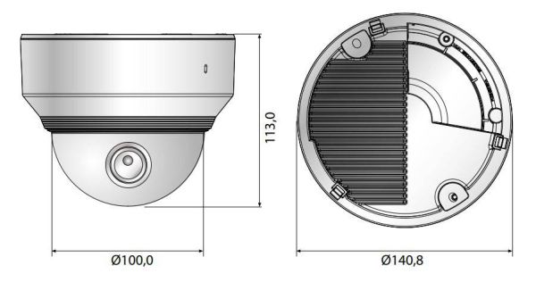 Купольная сетевая IP-видеокамера 2Мп Wisenet XND-6080V (2.8-12мм) в алюминиевом корпусе