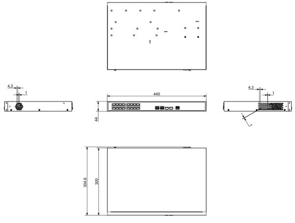 PoE-коммутатор 16-портовый Dahua DH-S4220-16GT-240, гигабитный, управляемый