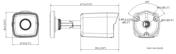 Уличная IP-камера 4Мп HiWatch DS-I450M(B) (4 мм) с микрофоном