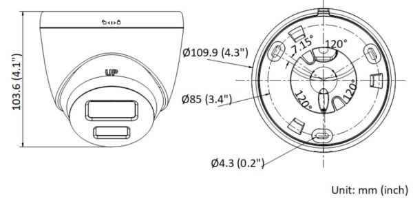 Уличная купольная IP-камера 4Мп HiWatch DS-I453L(C) (2.8 мм) с технологией ColorVu