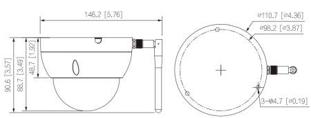 Купольная сетевая IP-видеокамера 4Мп Dahua DH-IPC-HDBW1230DEP-SW-0360B с ИК-подсветкой до 30м и Wi-Fi