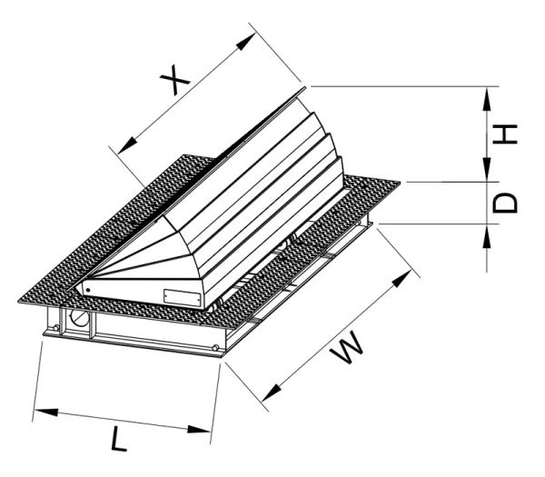 Блокиратор дорожный гидравлический RB 900 SHALLOW (RB-40P90-2p-SHLW) с двумя гидроцилиндрами, длина 4000 мм